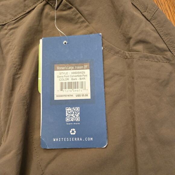 White Sierra Convertible Trail Pants Women's large hiking pants - Picture 6 of 9